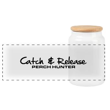 as26_cr_perch_hunter - Panoramic Cookie Jar with Wooden Lid - white - Front