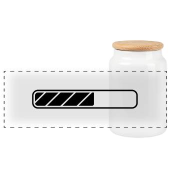 loading__1_f1 - Panoramic Cookie Jar with Wooden Lid - white - Front