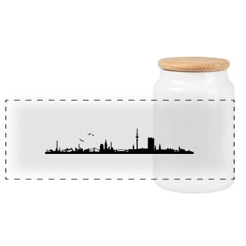 Hambourg skyline panorama - Boîte à biscuits avec couvercle en bois - blanc - Devant