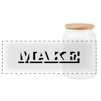 make (1c) - Panorama Keksdose mit Holzdeckel - Weiß - Vorne