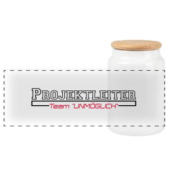 projektleiter - Panoramic Cookie Jar with Wooden Lid - white - Front