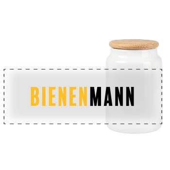 Bienenmann - Panorama Keksdose mit Holzdeckel - Weiß - Vorne