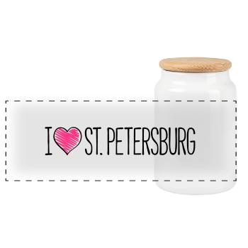i love st petersburg - Panorama Keksdose mit Holzdeckel - Weiß - Vorne