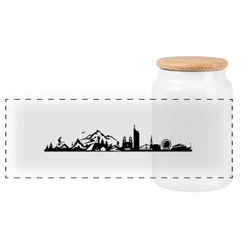 Skyline - Österreich - Panorama Keksdose mit Holzdeckel - Weiß - Vorne