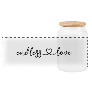 endless_love - Panorama Keksdose mit Holzdeckel - Weiß - Vorne