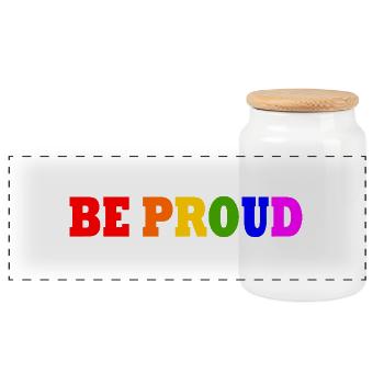 Be proud - Boîte à biscuits avec couvercle en bois - blanc - Devant