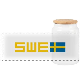 Schweden - Panorama Keksdose mit Holzdeckel - Weiß - Vorne