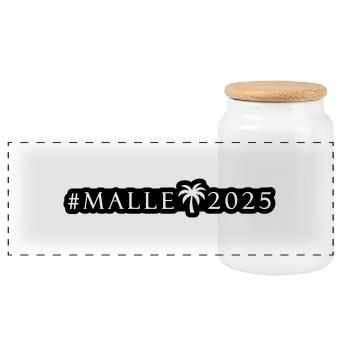 Malle 2025 - Panoramic Cookie Jar with Wooden Lid - white - Front