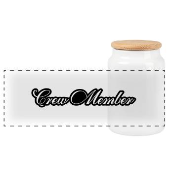 Crew Member - Panoramic Cookie Jar with Wooden Lid - white - Front