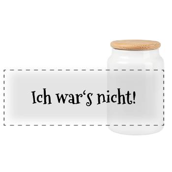Ich war's nicht! - Panorama Keksdose mit Holzdeckel - Weiß - Vorne