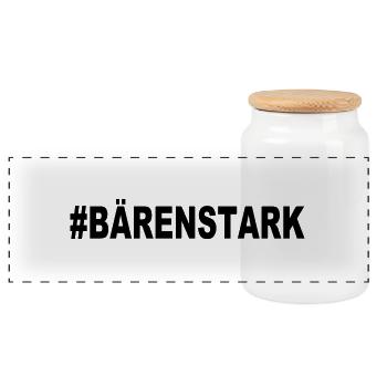 #BÄRENSTARK - Panorama Keksdose mit Holzdeckel - Weiß - Vorne