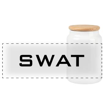 SWAT - Panorama Keksdose mit Holzdeckel - Weiß - Vorne