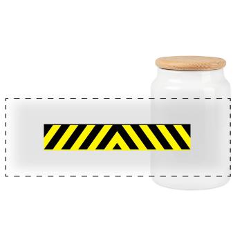 Warning 2 Warnbalken - Panorama Keksdose mit Holzdeckel - Weiß - Vorne