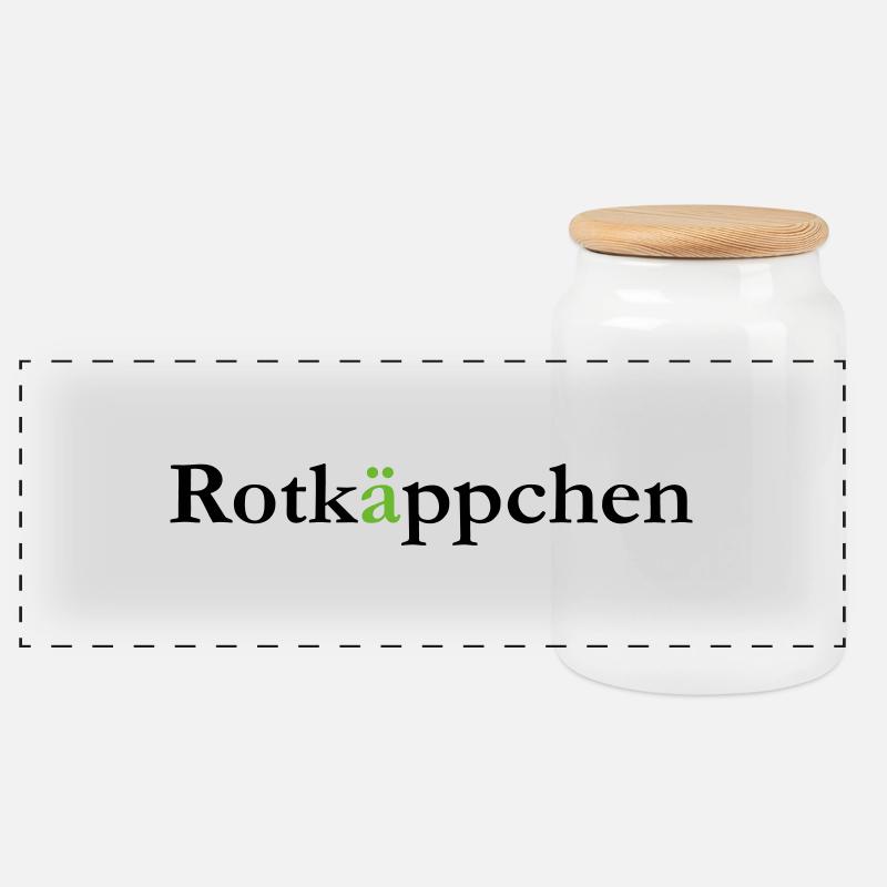 Rotkäppchen - Panorama Keksdose mit Holzdeckel - Weiß
