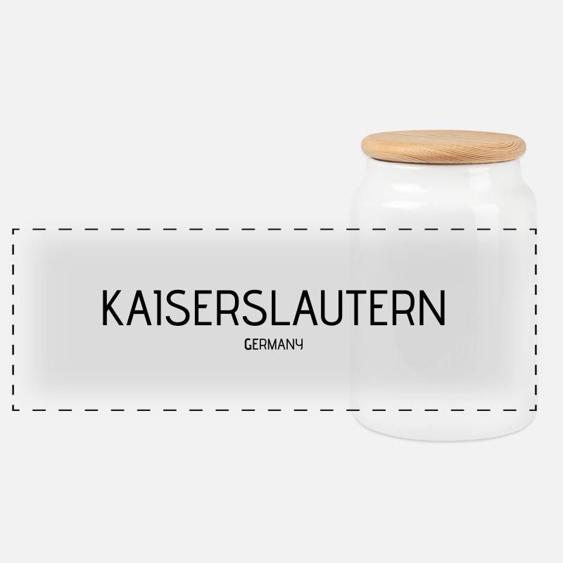 Kaiserslautern - Panorama Keksdose mit Holzdeckel - Weiß
