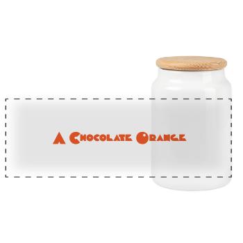 A Chocolate Orange - Panoramic Cookie Jar with Wooden Lid - white - Front