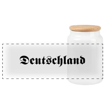 deutschland - Panorama Keksdose mit Holzdeckel - Weiß - Vorne