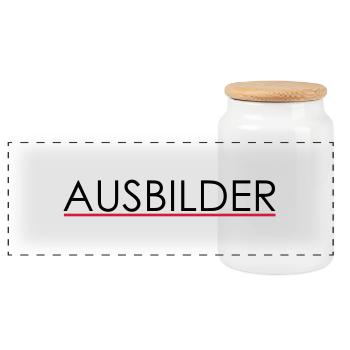 ausbilder - Panoramic Cookie Jar with Wooden Lid - white - Front