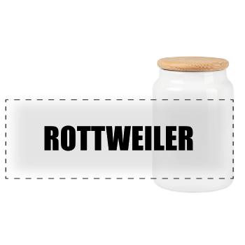 RottiMütze - Panorama Keksdose mit Holzdeckel - Weiß - Vorne