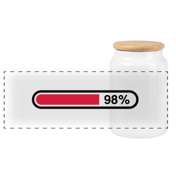 loading_bar__1f2 - Boîte à biscuits avec couvercle en bois - blanc - Devant