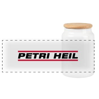petri_heil_zu2 - Panorama Keksdose mit Holzdeckel - Weiß - Vorne