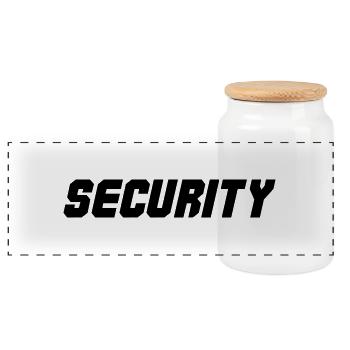 security - Panoramic Cookie Jar with Wooden Lid - white - Front