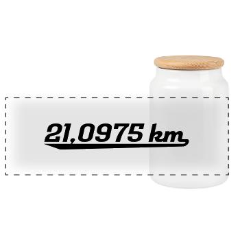 semi-marathon - Boîte à biscuits avec couvercle en bois - blanc - Devant