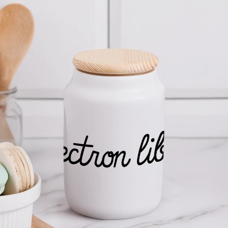 Electron Libre Boîte à biscuits avec couvercle en bois