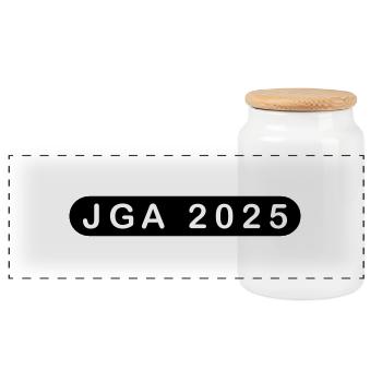 Jga 2025 Junggesellen Abschied - Panorama Keksdose mit Holzdeckel - Weiß - Vorne