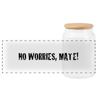 no worries mate ! - Boîte à biscuits avec couvercle en bois - blanc - Devant