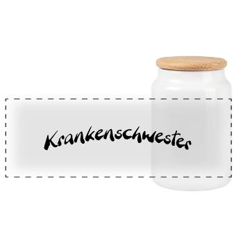 Krankenschwester - Panorama Keksdose mit Holzdeckel - Weiß - Vorne