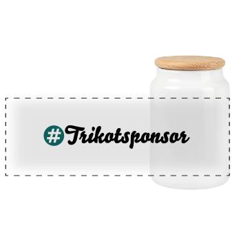 Trikotsponsor - Panorama Keksdose mit Holzdeckel - Weiß - Vorne
