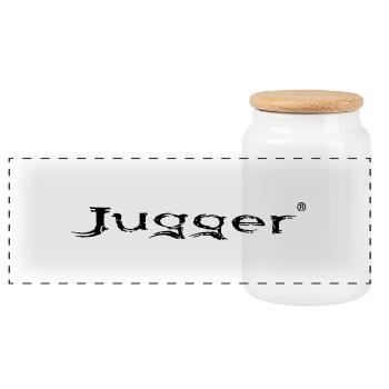 Jugger lettrage - Boîte à biscuits avec couvercle en bois - blanc - Devant