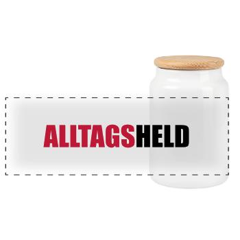 Alltagsheld - Panorama Keksdose mit Holzdeckel - Weiß - Vorne
