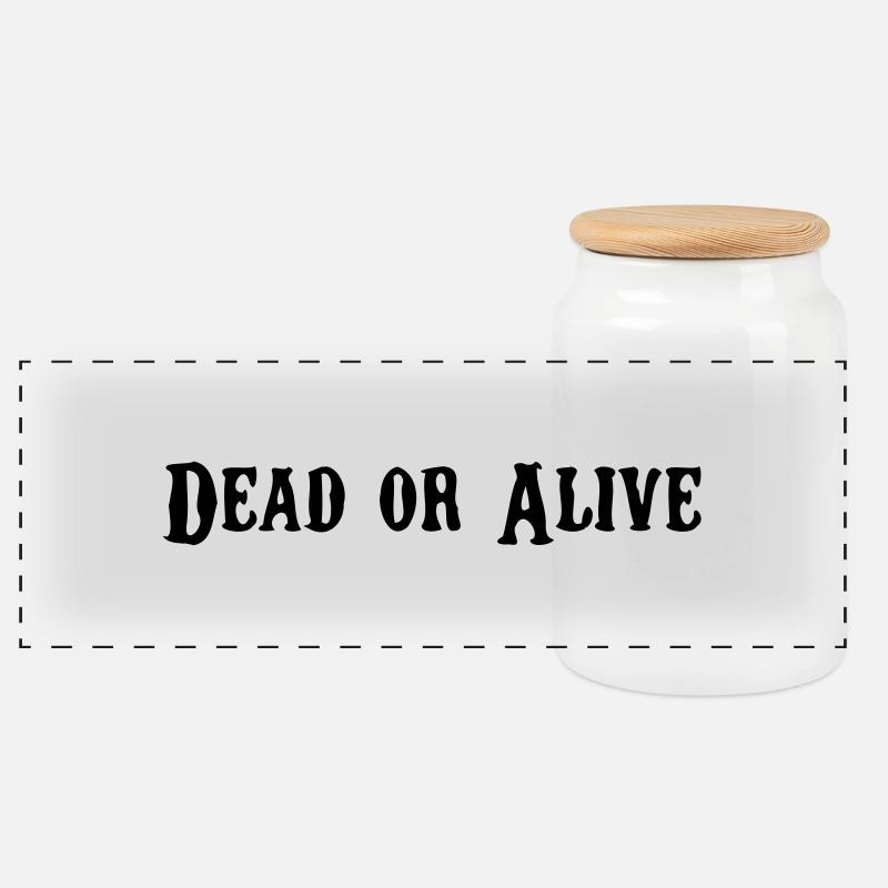 Dead or Alive - Panorama Keksdose mit Holzdeckel - Weiß