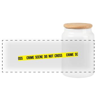 Crime scene do not cross - Panoramic Cookie Jar with Wooden Lid - white - Front
