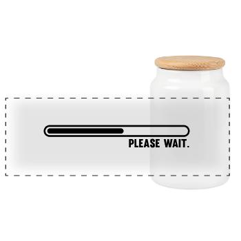 _loading_f1 - Panoramic Cookie Jar with Wooden Lid - white - Front