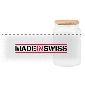 Made In Swiss Logo Design - Boîte à biscuits avec couvercle en bois - blanc - Devant