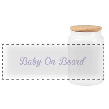 Baby On Board - Panoramic Cookie Jar with Wooden Lid - white - Front