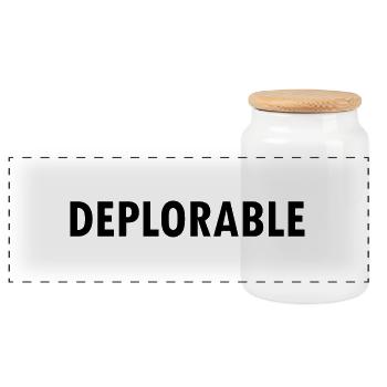 Deplorable - Panoramic Cookie Jar with Wooden Lid - white - Front