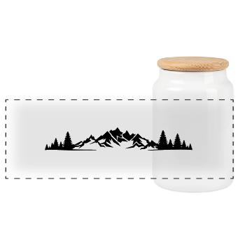Natur - Berge Wald - Panorama Keksdose mit Holzdeckel - Weiß - Vorne