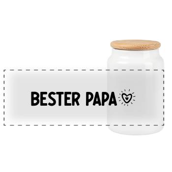 Papa Papa Père Fille Fils Fête des Pères Chemise Homme - Boîte à biscuits avec couvercle en bois - blanc - Devant
