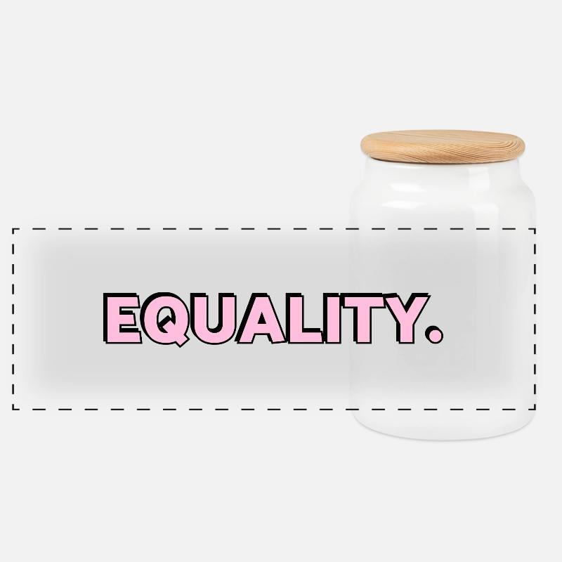 GLEICHHEIT rosa Text LGBTQ Pride Monat - Panorama Keksdose mit Holzdeckel - Weiß