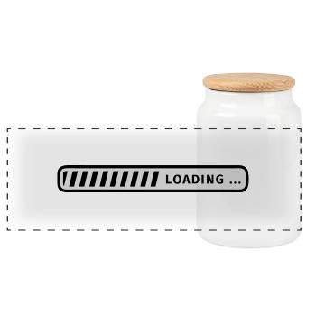 status bar - Panoramic Cookie Jar with Wooden Lid - white - Front