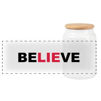 believe - Panorama Keksdose mit Holzdeckel - Weiß - Vorne