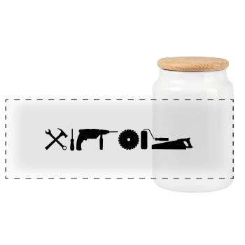 werkzeug_handwerker__f1 - Boîte à biscuits avec couvercle en bois - blanc - Devant