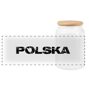 polska design - Panorama Keksdose mit Holzdeckel - Weiß - Vorne