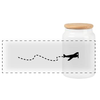 Avion / plain vol (1c) - Boîte à biscuits avec couvercle en bois - blanc - Devant