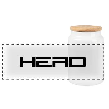 Hero Logo - Boîte à biscuits avec couvercle en bois - blanc - Devant