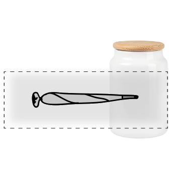 Joint - Boîte à biscuits avec couvercle en bois - blanc - Devant